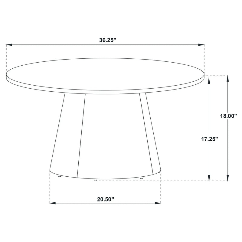 Franklin 36-inch Round Pedestal Coffee Table Dark Brown by Unique Piece Furniture