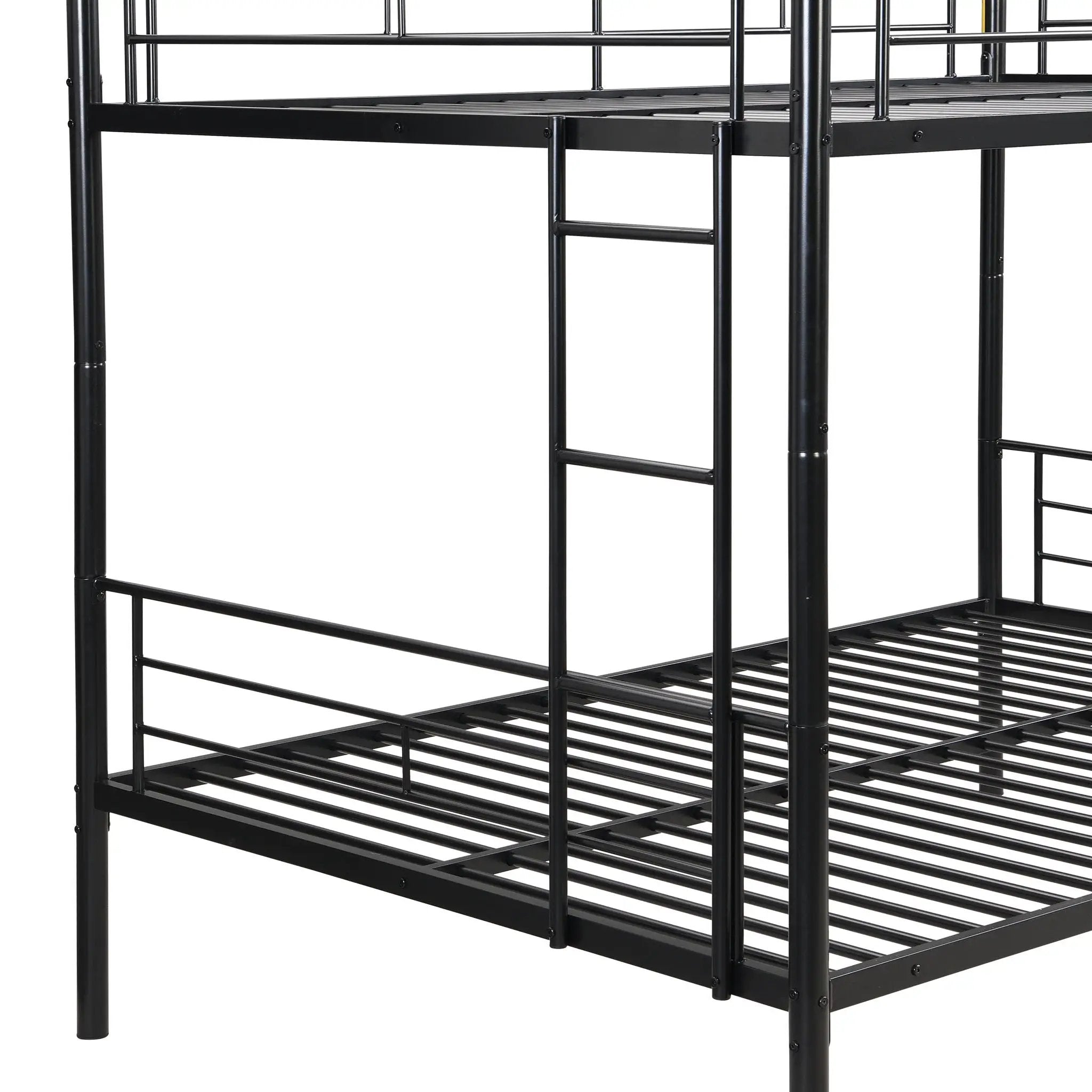 Modern Metal Bunk Bed, Full Over Full, No Box Spring Needed - Black by HouseOfZazla