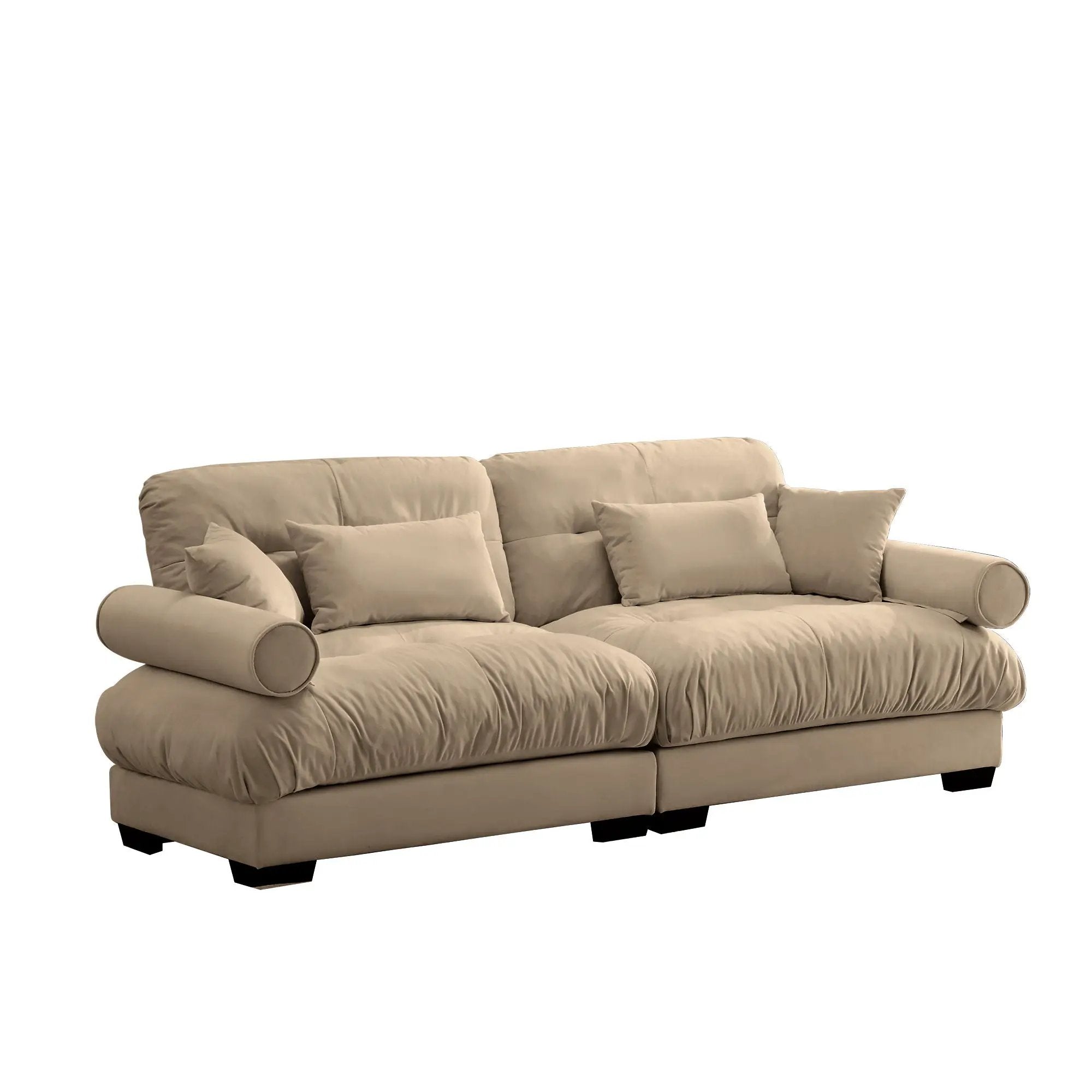 Modern Oversize Sofa With Cloud Like Comfort, Featuring Waist And Throw Pillows by Unique Piece Furniture