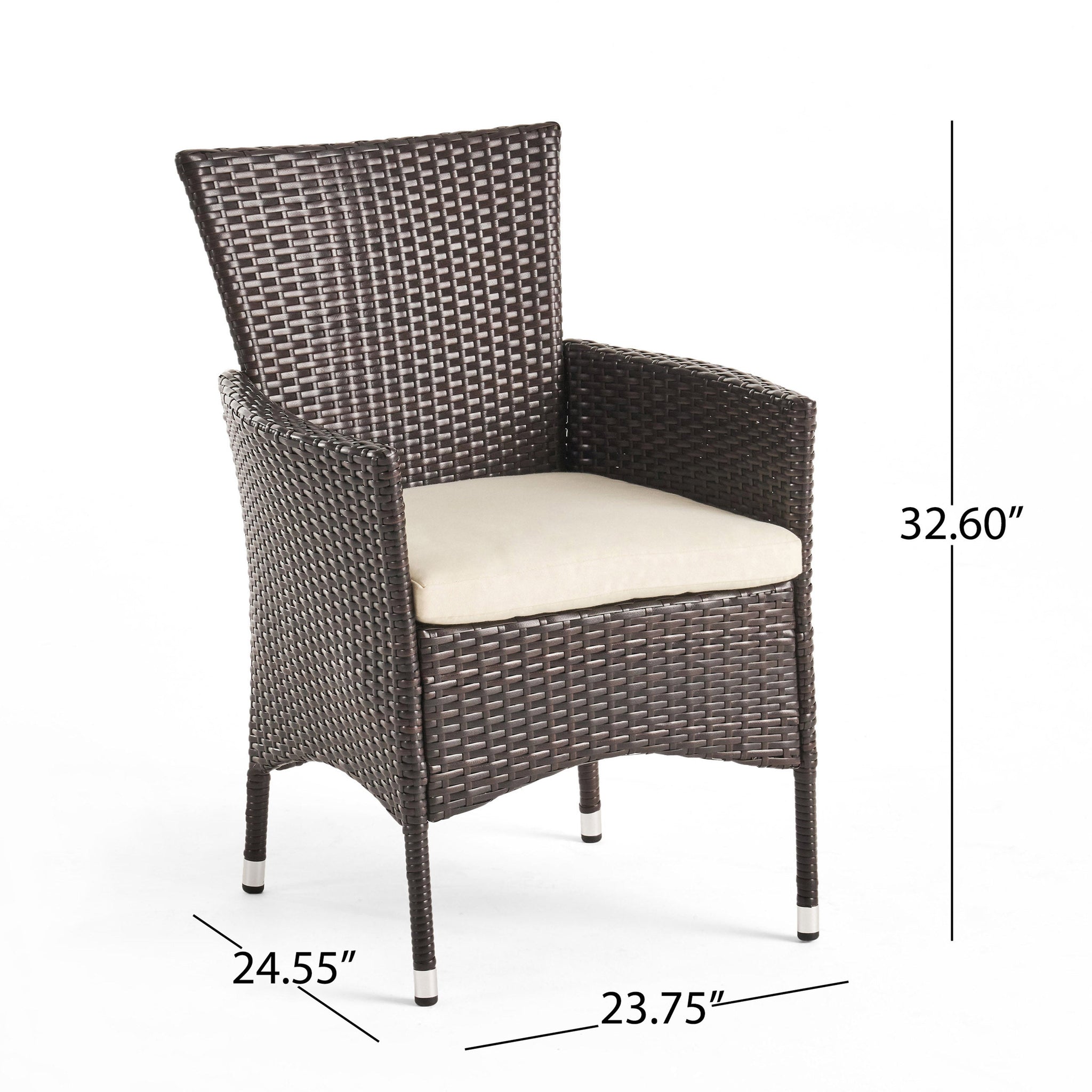 Clementine Outdoor Multibrown PE Wicker Dining Chairs (Set of 2) by HouseOfZazla