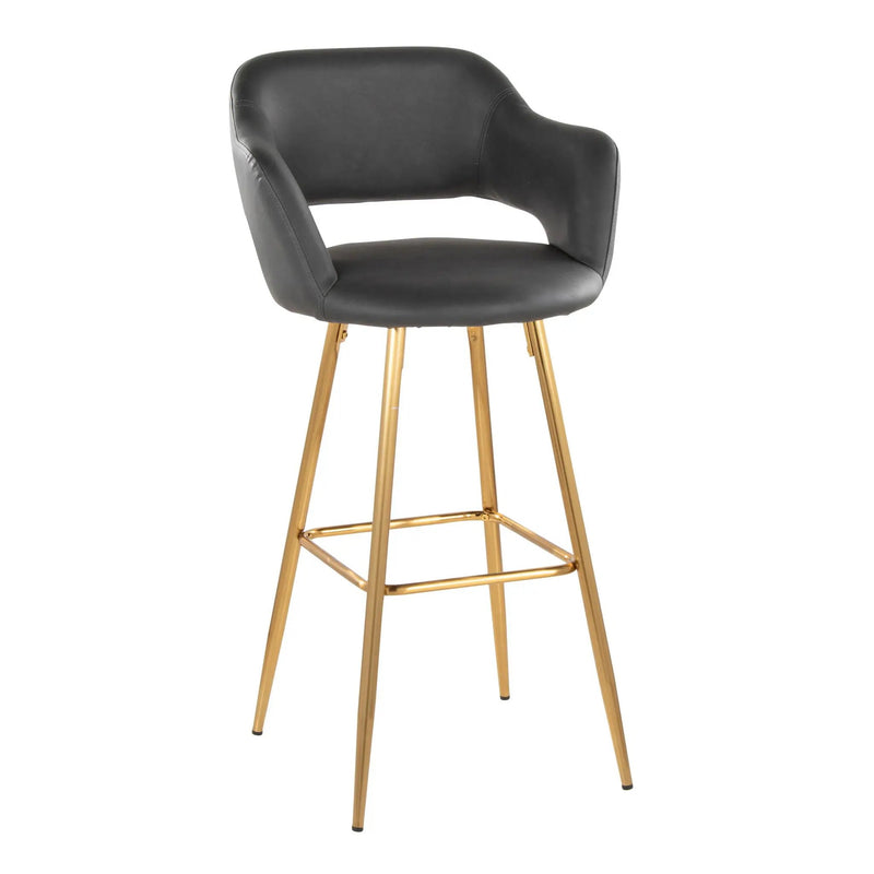 Margarite - Contemporary Fixed Height Barstool With Footrest (Set of 2) With Square by Unique Piece Furniture