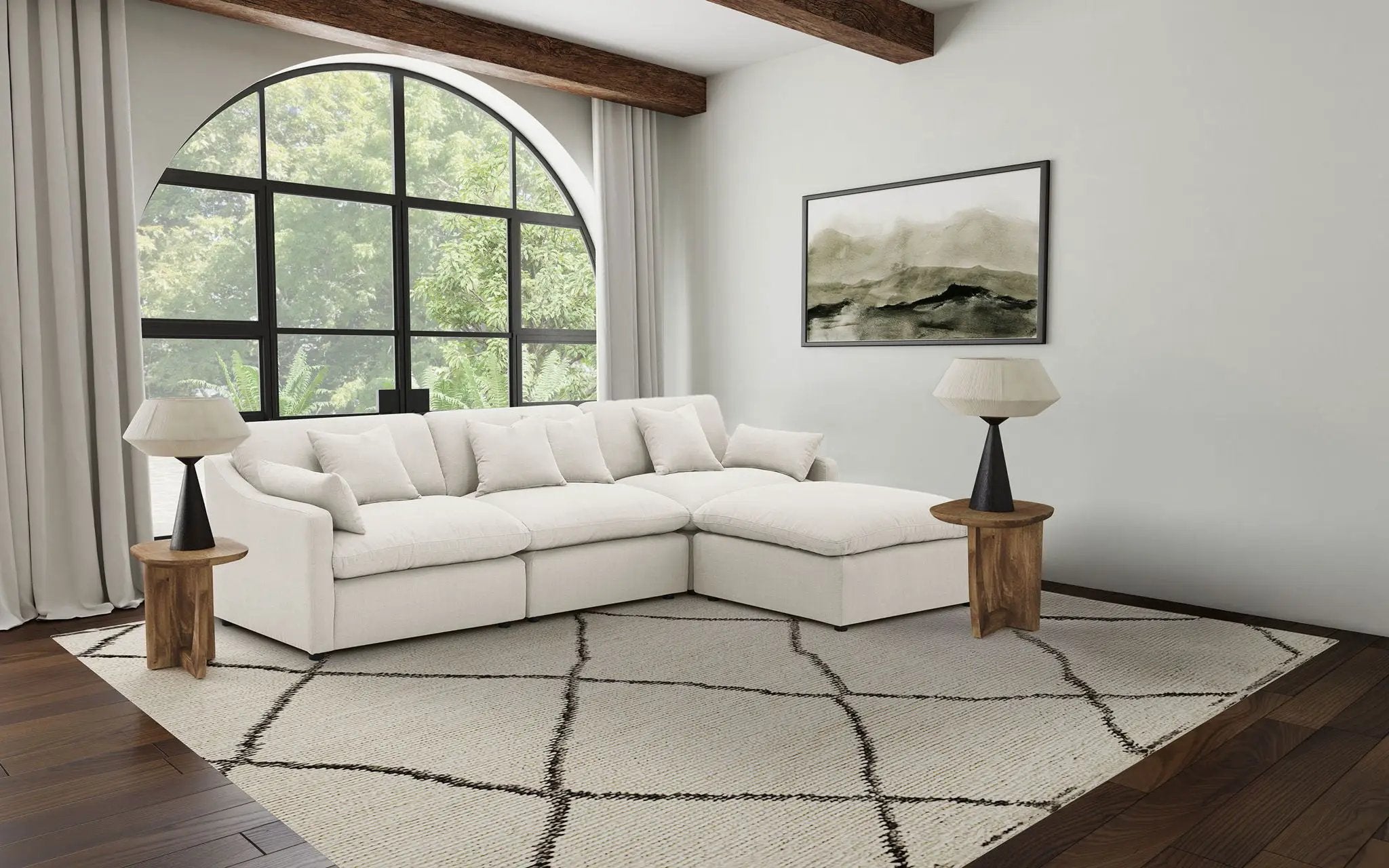 Hobson 4-piece Upholstered Modular Sectional Sofa Ivory by Unique Piece Furniture