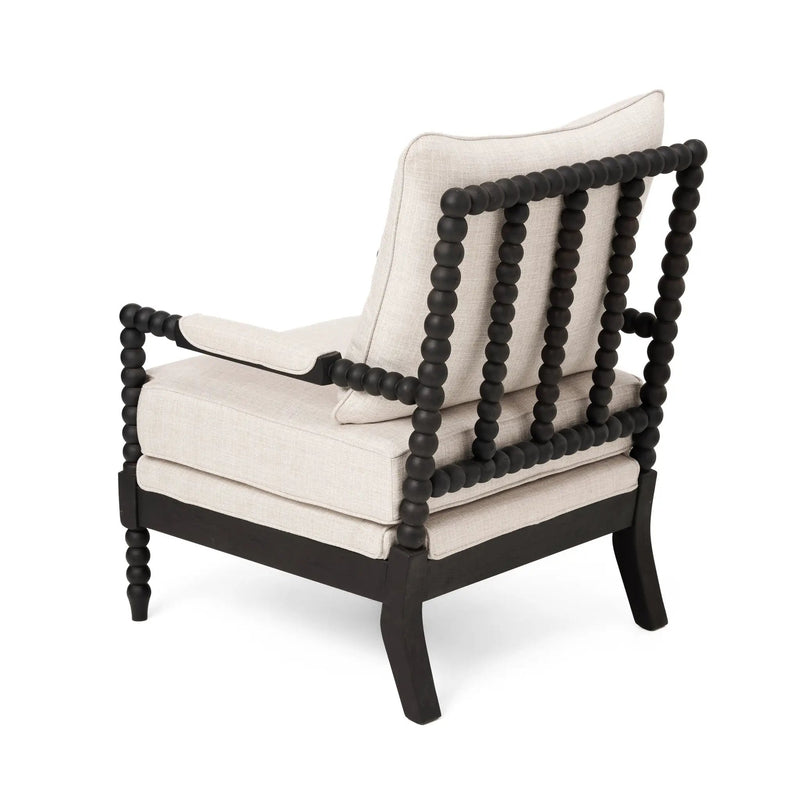 Rubber Wood Accent Chair with Upholstered Fabric by HouseOfZazla