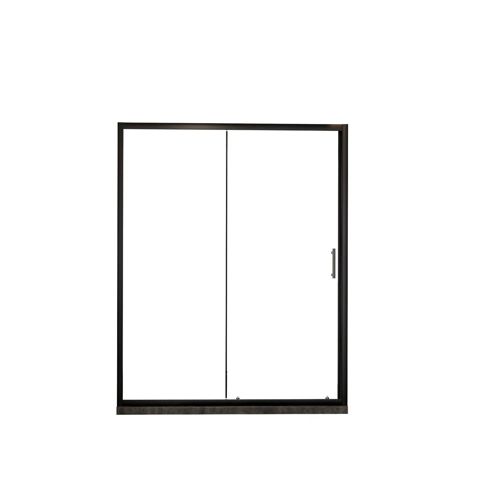 Single Sliding Shower Door, Thick Clear Tempered Glass Shower Door With Stainless Steel Handle by HouseOfZazla