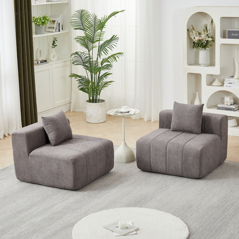 Modular Sectional Sofa With 2 Pillows, Symmetrical Design by HouseOfZazla