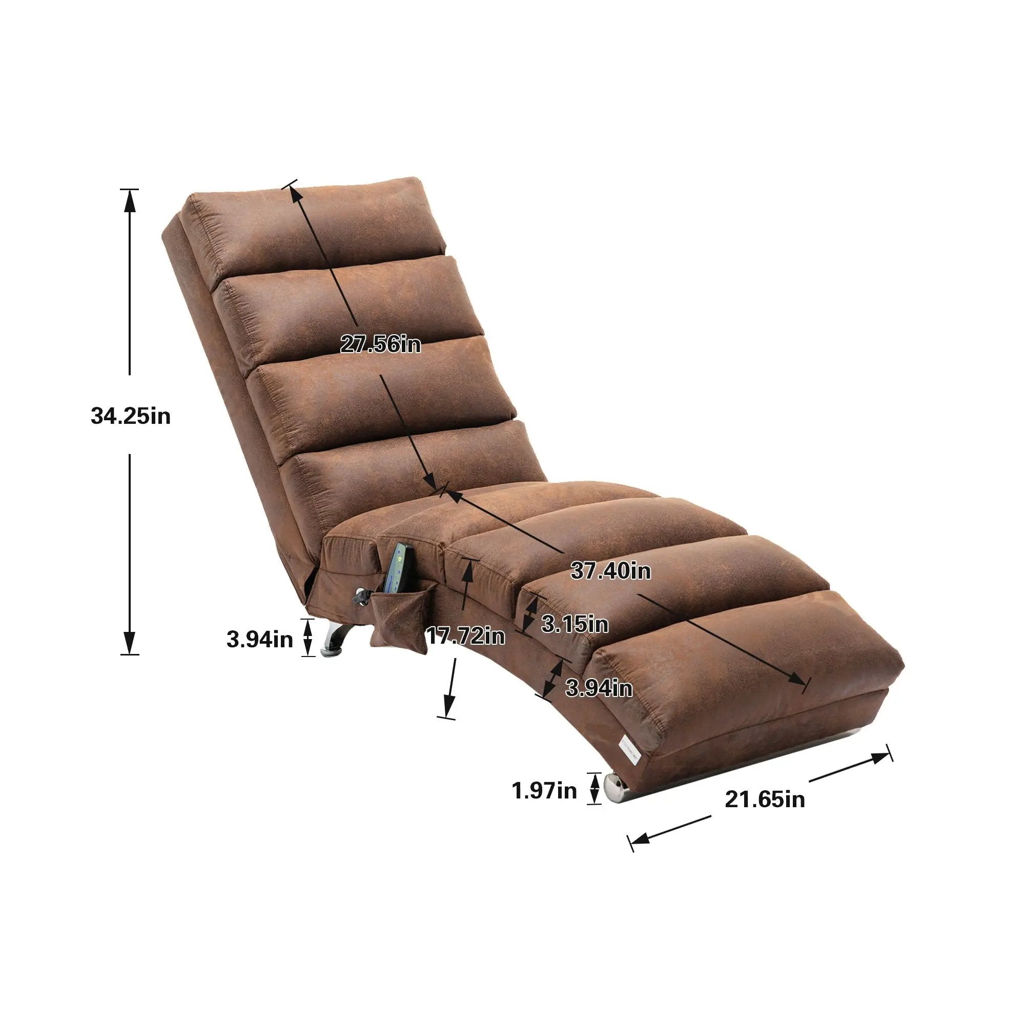 Massage Chaise Lounge Indoor With Remote Control, Ergonomic Electric Massage Lounger by Unique Piece Furniture