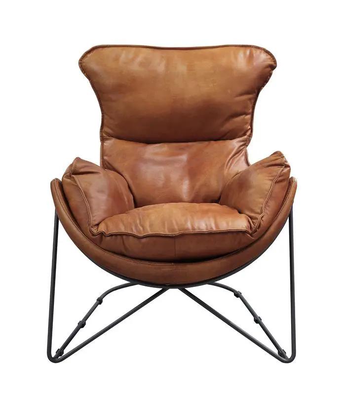 Thurshan - Accent Chair - Aperol Top Grain Leather & Black by Unique Piece Furniture