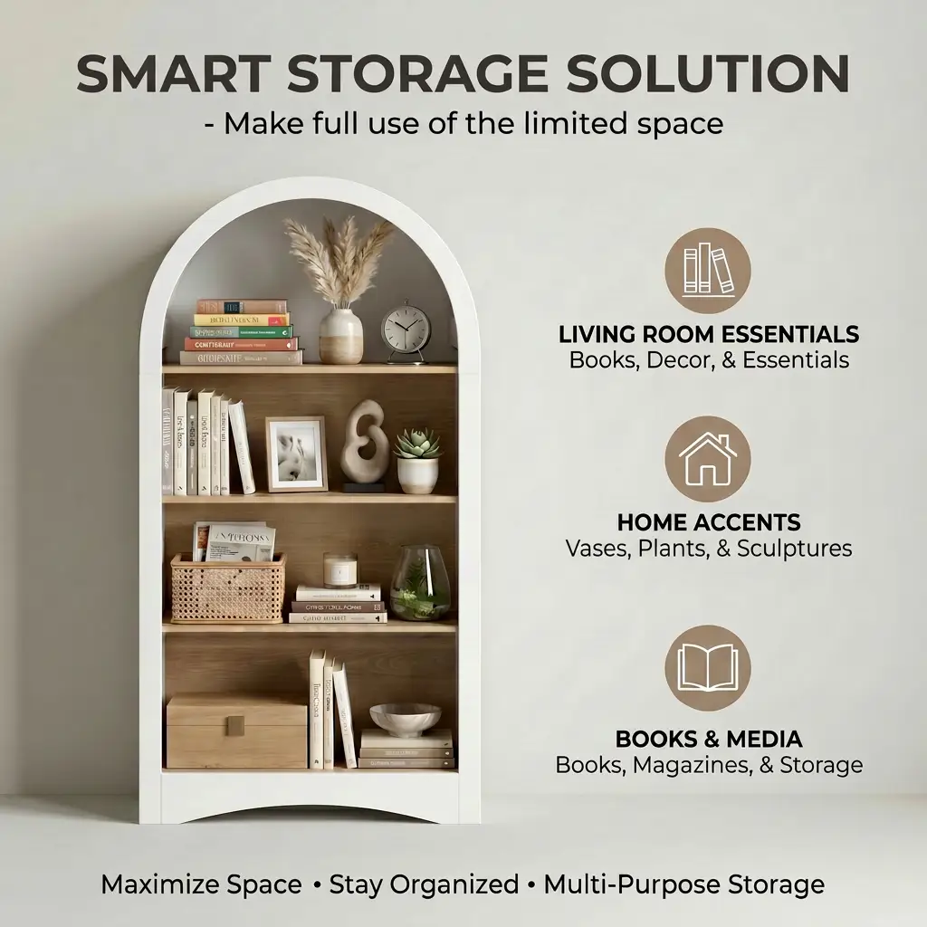 47" Freestanding Display Rack with Woodgrain Shelves by HouseOfZazla