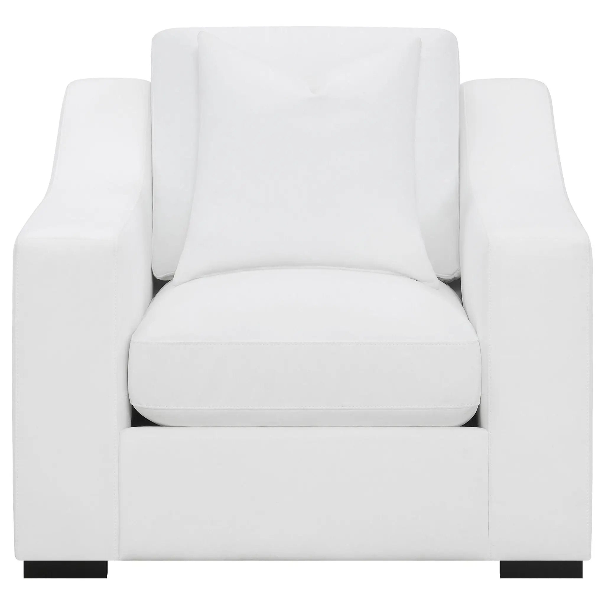 Chelan - Upholstered Sloped Arm Accent Chair - White