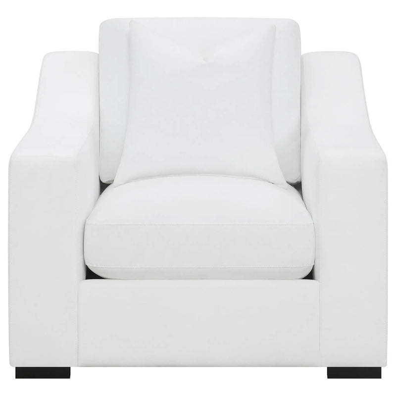 Chelan - Upholstered Sloped Arm Accent Chair - White