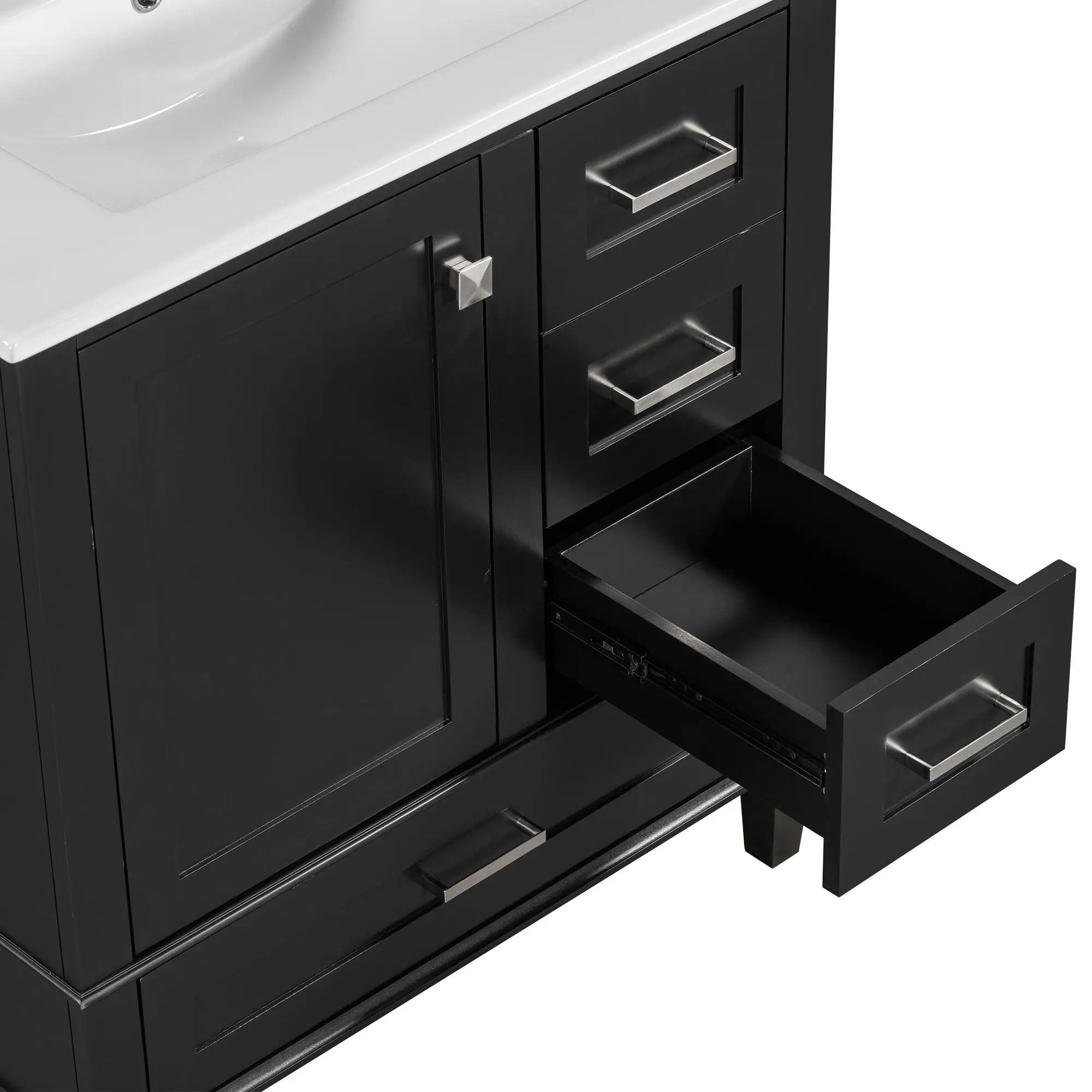 Bathroom Vanity, Modern Bathroom Cabinet With Sink Combo Set, Bathroom Storage Cabinet With A Soft Closing Door And 3 Drawers, Solid Wood Frame by HouseOfZazla