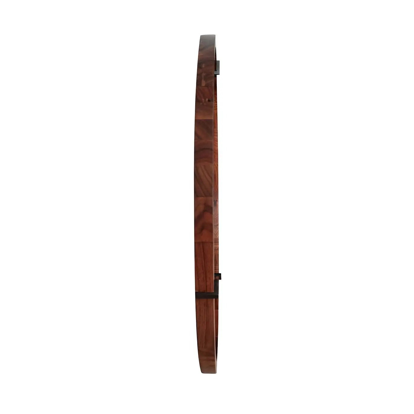 Hausen - Mid-Century Modern Round Accent Wall Mirror - Brown Walnut by HouseOfZazla