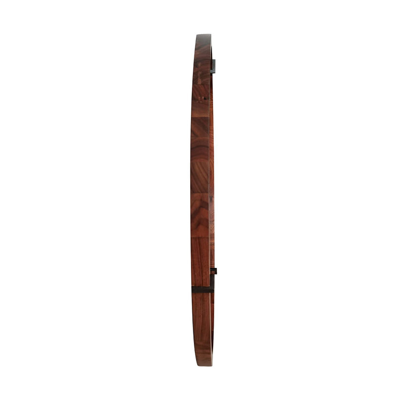 Hausen - Mid-Century Modern Round Accent Wall Mirror - Brown Walnut by HouseOfZazla