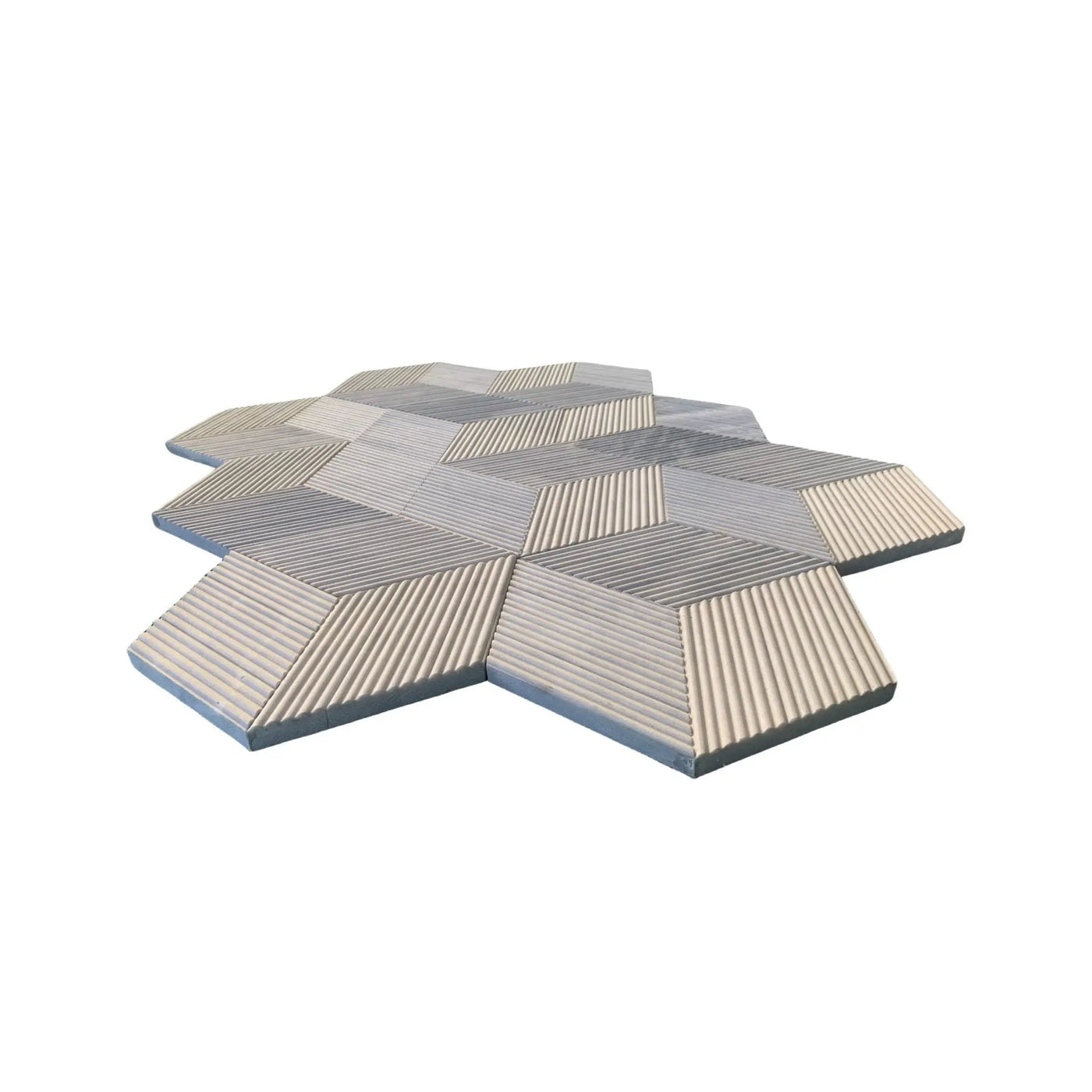 Hexagon Natural Stone Marble Tile, 3D Fluted (Set of 12) by HouseOfZazla