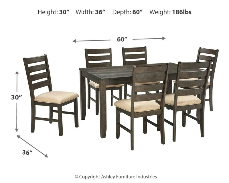Rokane - Dining Room Table Set (Set of 7) - Brown by Unique Piece Furniture