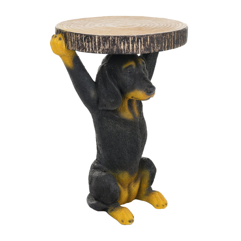 22.17'H Black Dog Side Table Pedestal End Table Stool by HouseOfZazla