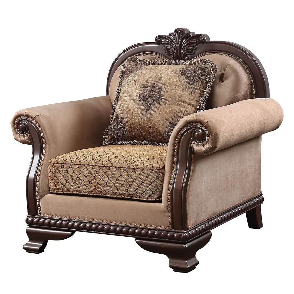 Chateau De Ville - Chair With Pillow (Same Lv01590) - Fabric & Espresso by Unique Piece Furniture