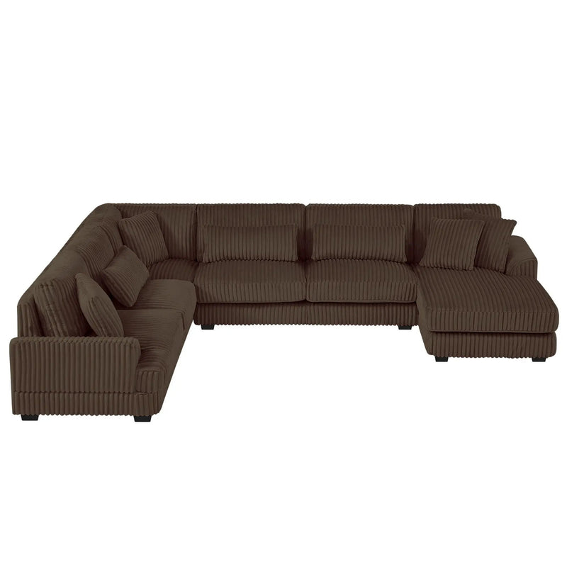 Oversized Sectional Sofa U - Shaped Sofa Couch Modern Sofa Upholstered In Soft With A Chaise Lounge For Living Room by HouseOfZazla