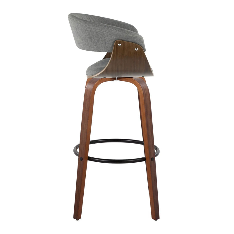 Vintage Mod - Mid Century Modern Fixed Height Barstool With Swivel & Round Footrest (Set of 2) by Unique Piece Furniture
