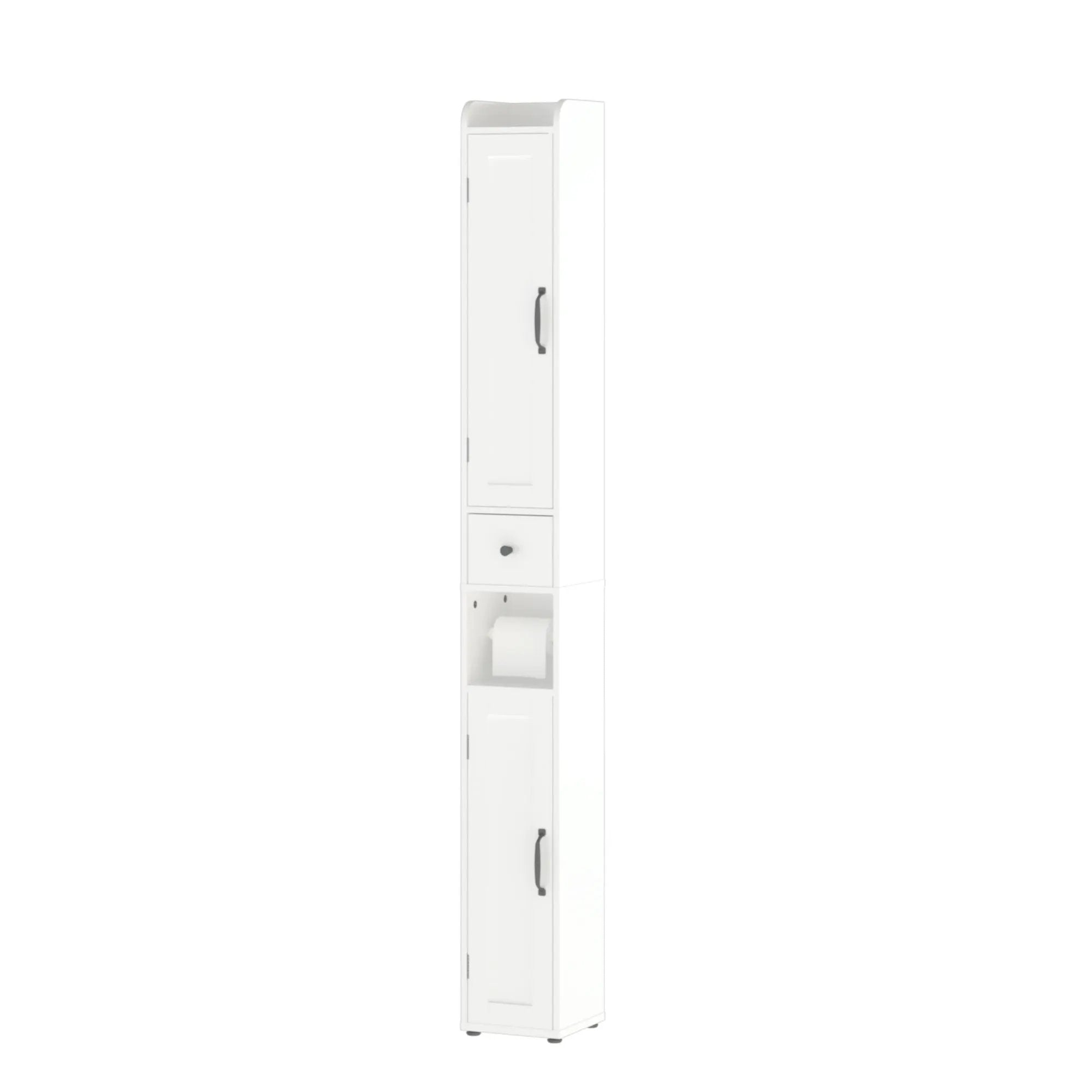 Slim Tall Bathroom Storage Cabinet With Adjustable Shelves, 2 Doors Freestanding Cabinet - White by Unique Piece Furniture