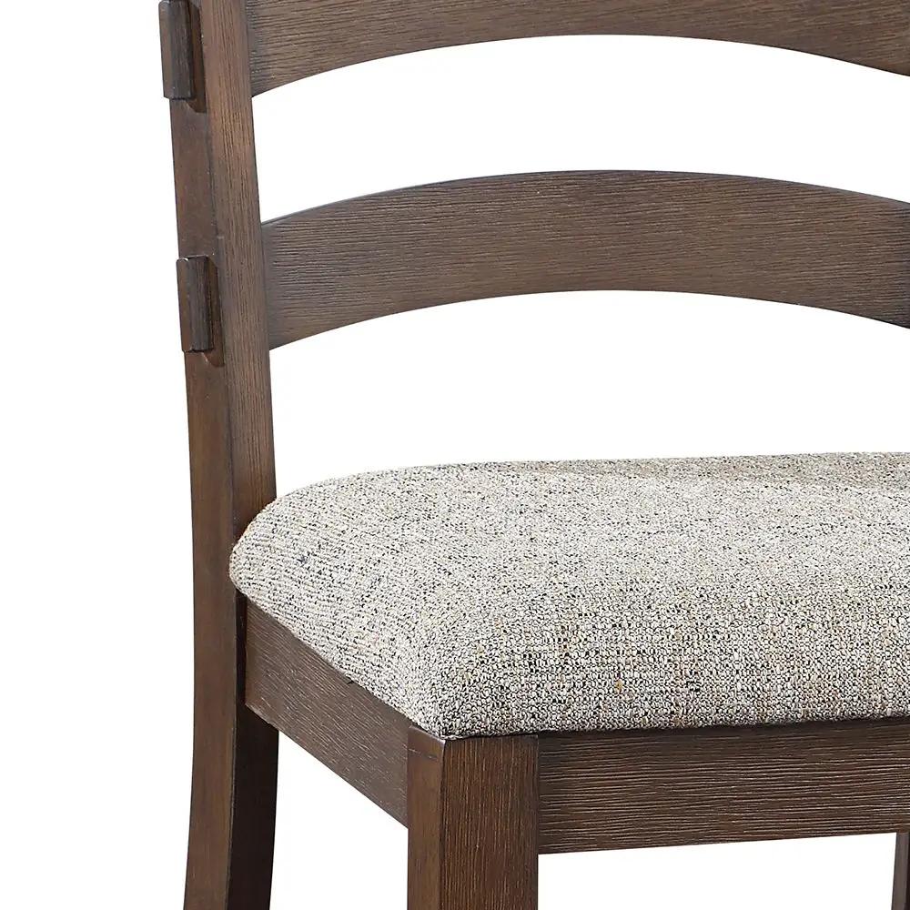 Pascaline - Side Chair (Set of 2) - Gray Fabric, Rustic Brown & Oak by Unique Piece Furniture