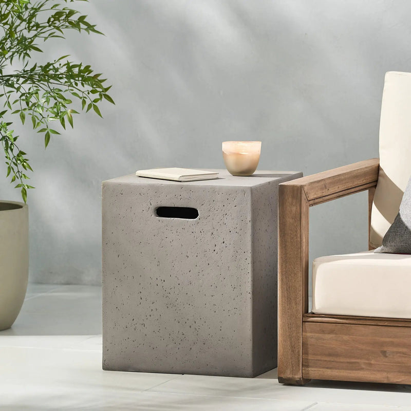 Modern Tank Holder Side Table With Smooth Concrete Surface by HouseOfZazla