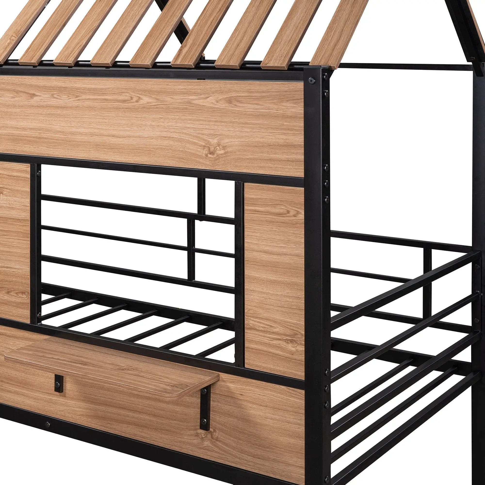 Loft Bed With Roof, Window, Guardrail, Ladder by HouseOfZazla
