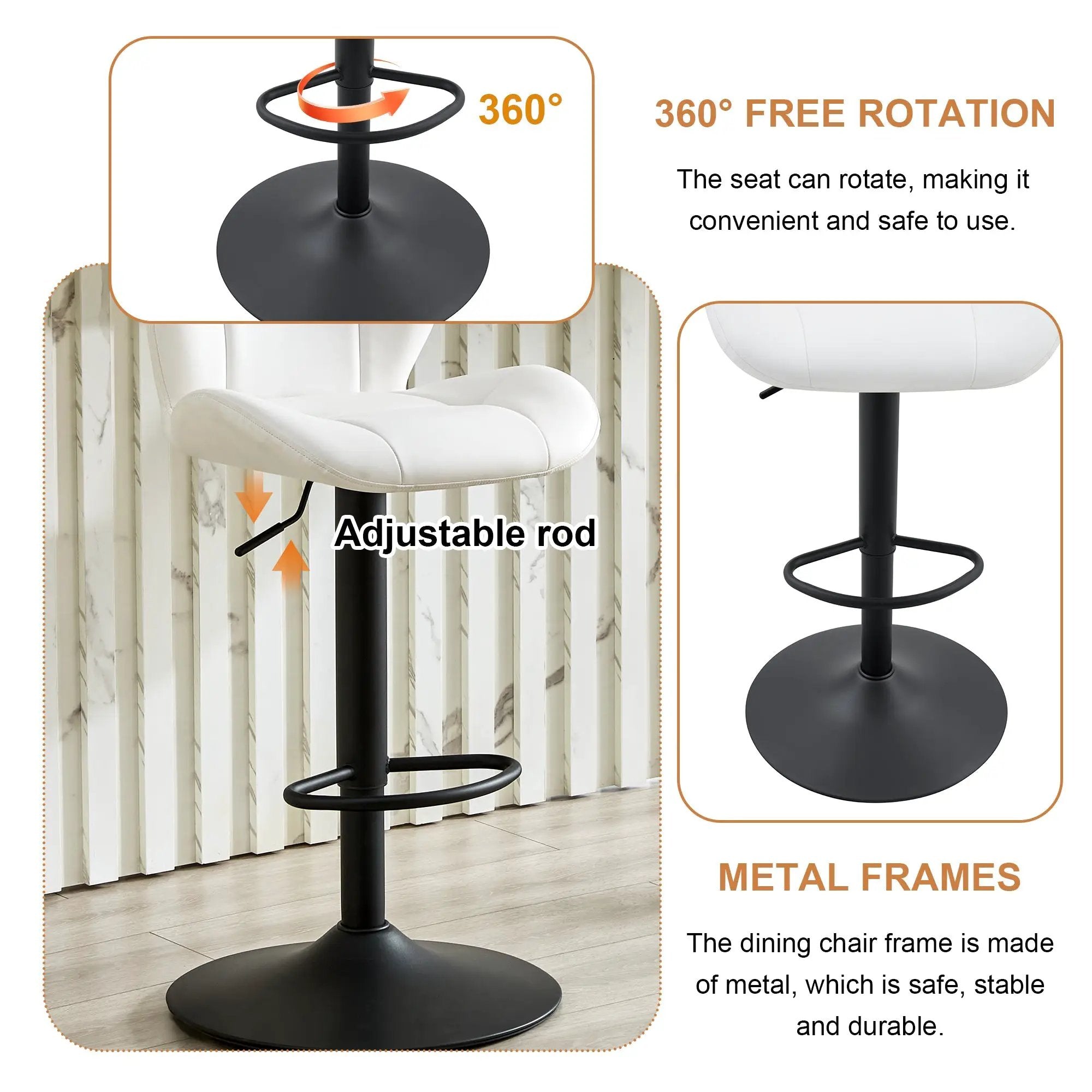 Set of 2 Height Adjustable Bar Stools by HouseOfZazla