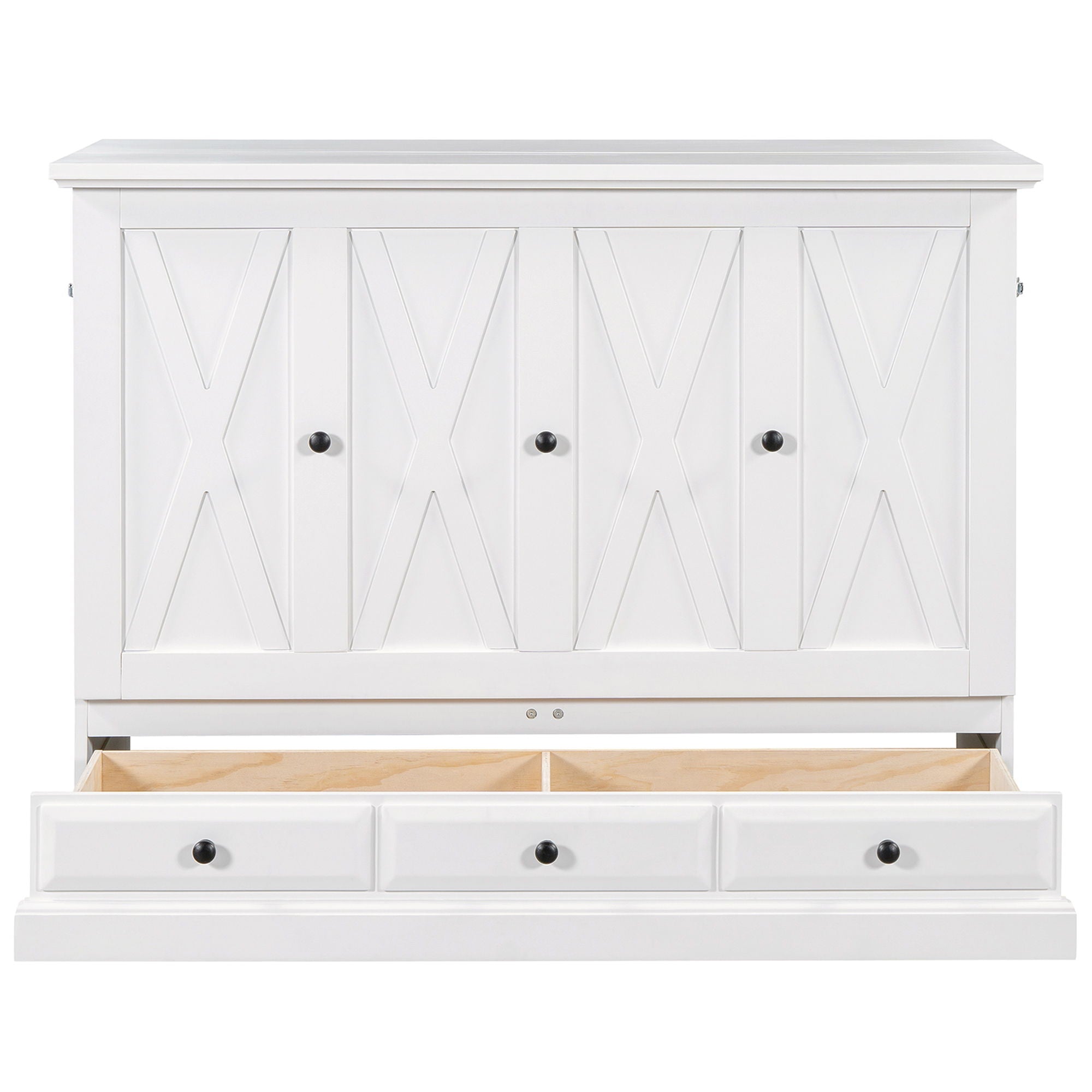 Solid Pine Murphy Bed Chest Cube Cabinet Bed With Charging Station And Large Storage Drawer For Home Office Or Small Room by HouseOfZazla