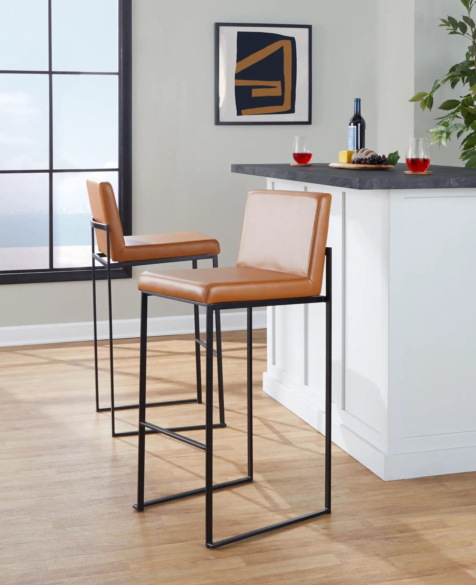 Fuji - Contemporary High Back Barstool Elegant Design by Unique Piece Furniture