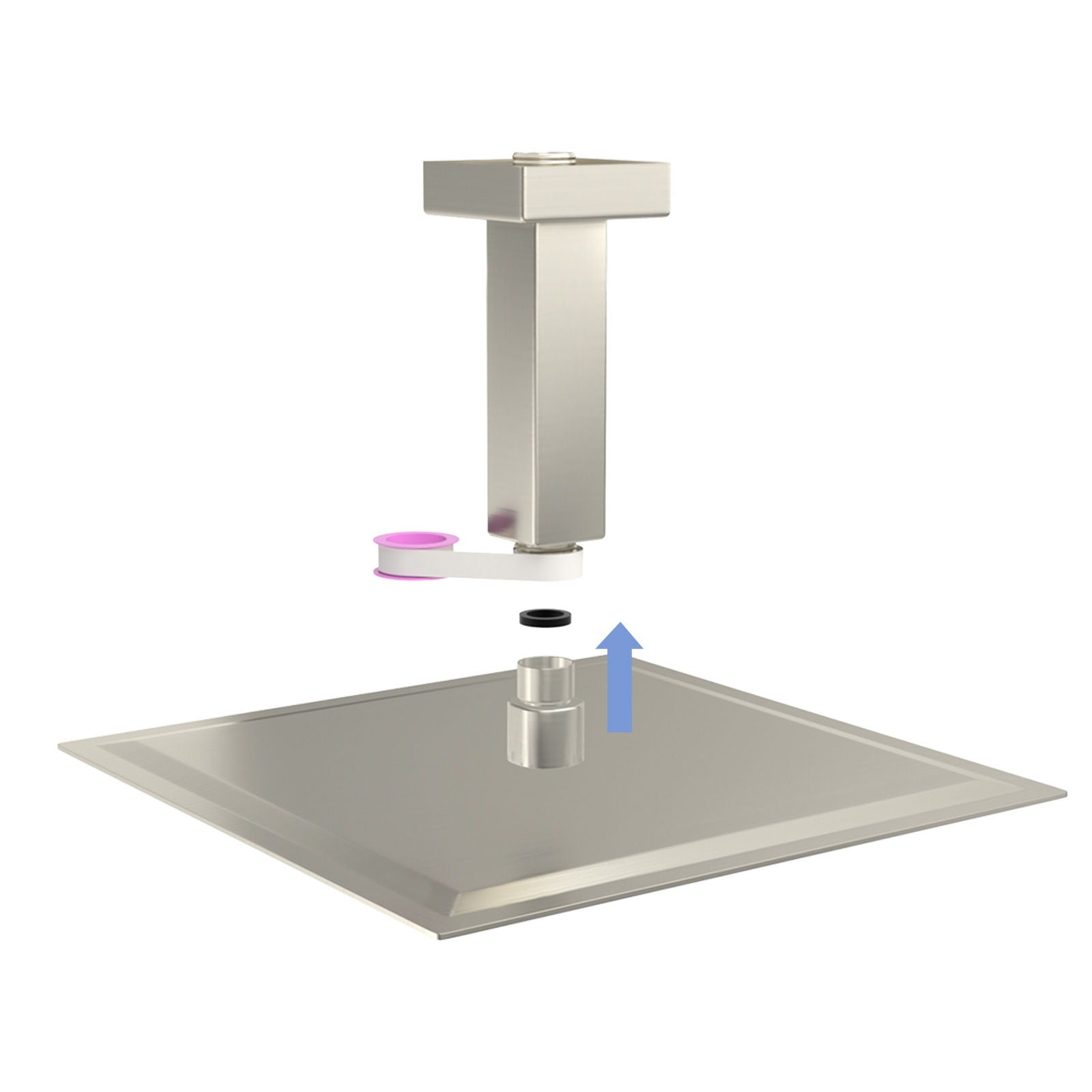 Ceiling Mounted Shower Arm With Flange Stainless Steel by HouseOfZazla