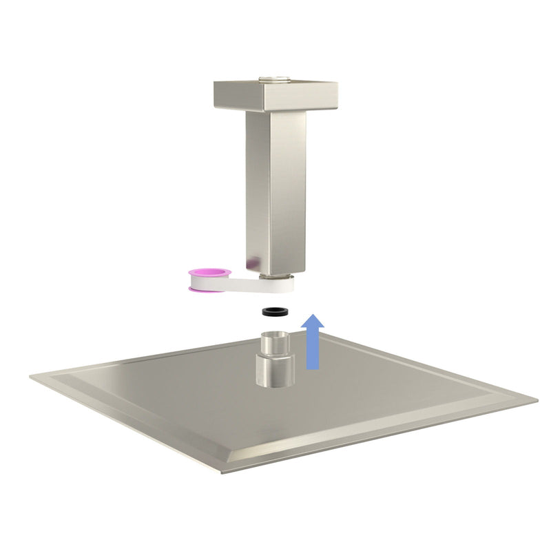 Ceiling Mounted Shower Arm With Flange Stainless Steel by HouseOfZazla