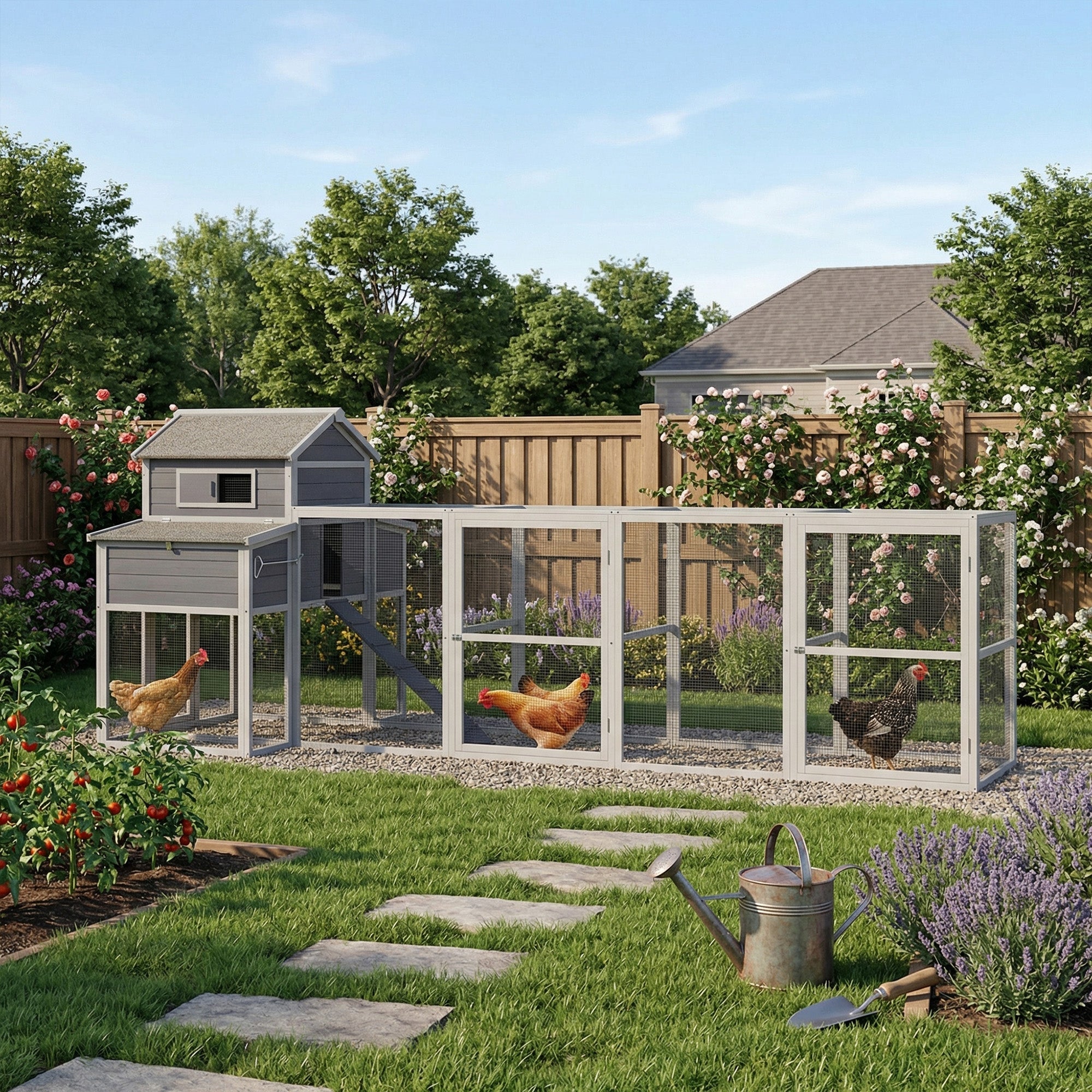 150" Extra Large Wooden Chicken Coop by HouseOfZazla