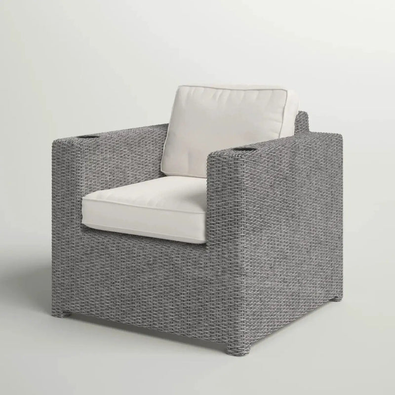 Aviara - Outdoor Club Chair Timeless Comfort With Plush Cushions - Gray Mix by HouseOfZazla
