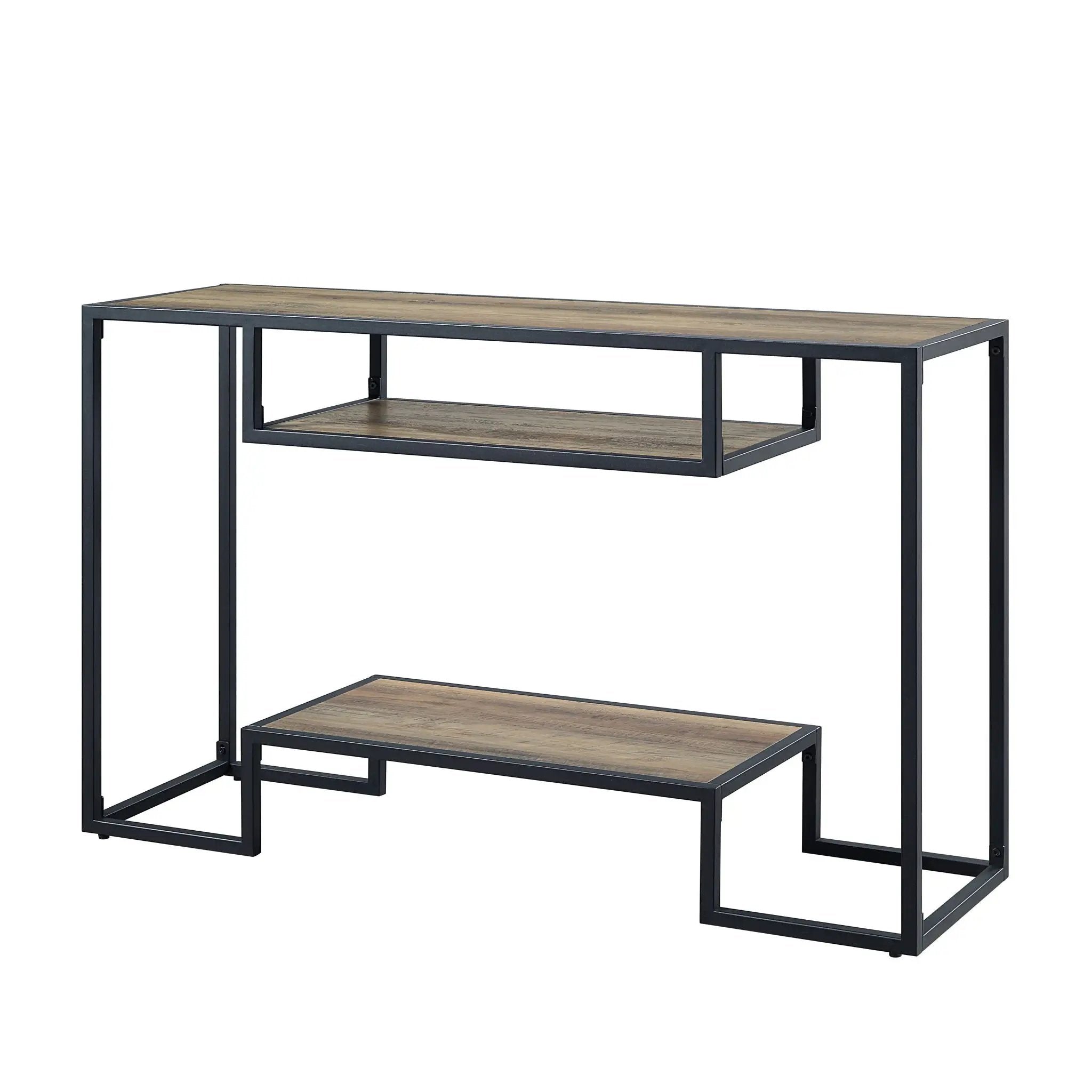 Idella - Sofa Table - Rustic Oak / Black by HouseOfZazla