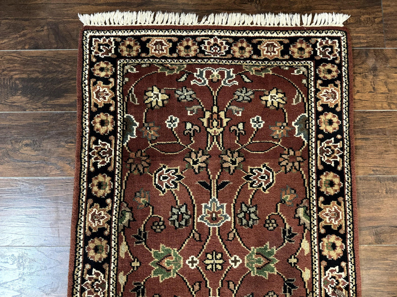 Indo Persian Sarouk Runner Rug 2.8 x 20 ft Runner for Hallway, Long Runner Rug, Handmade by Jewel Rugs
