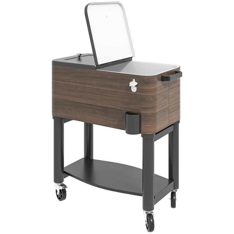 Outsunny Outdoor Cooler Cart, Rolling Beverage Ice Chest by HouseOfZazla