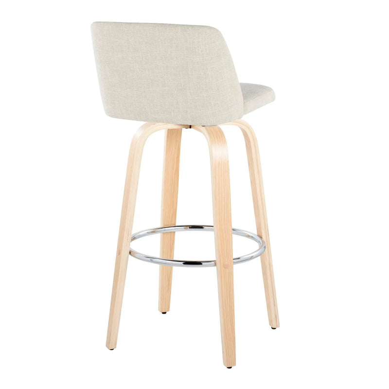 Toriano - Contemporary, Fixed Height Barstool Swivel & Round Footrest (Set of 2) by Unique Piece Furniture