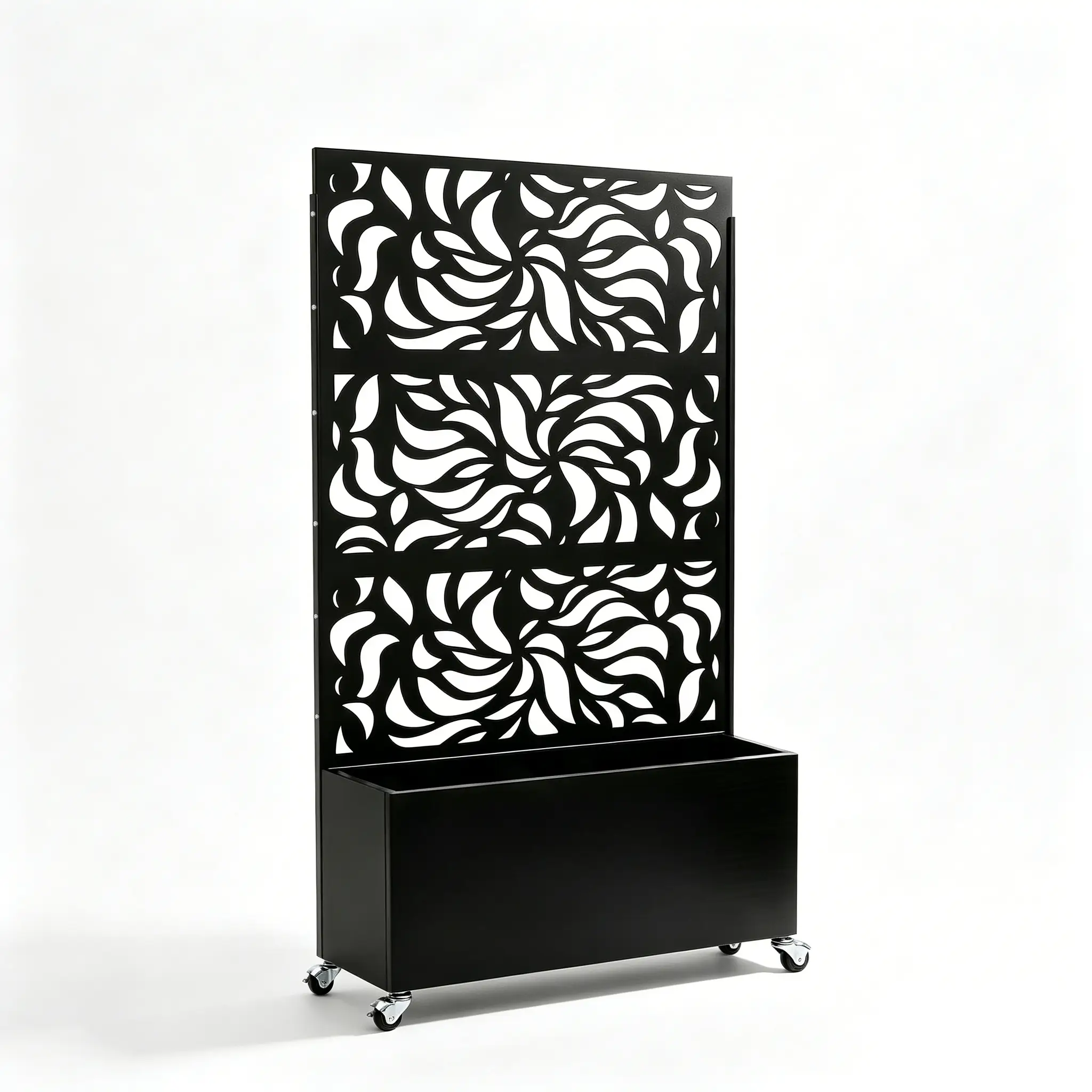 70.87" H × 46.06" W Leaf Pattern Privacy Screen with Planter Box by HouseOfZazla