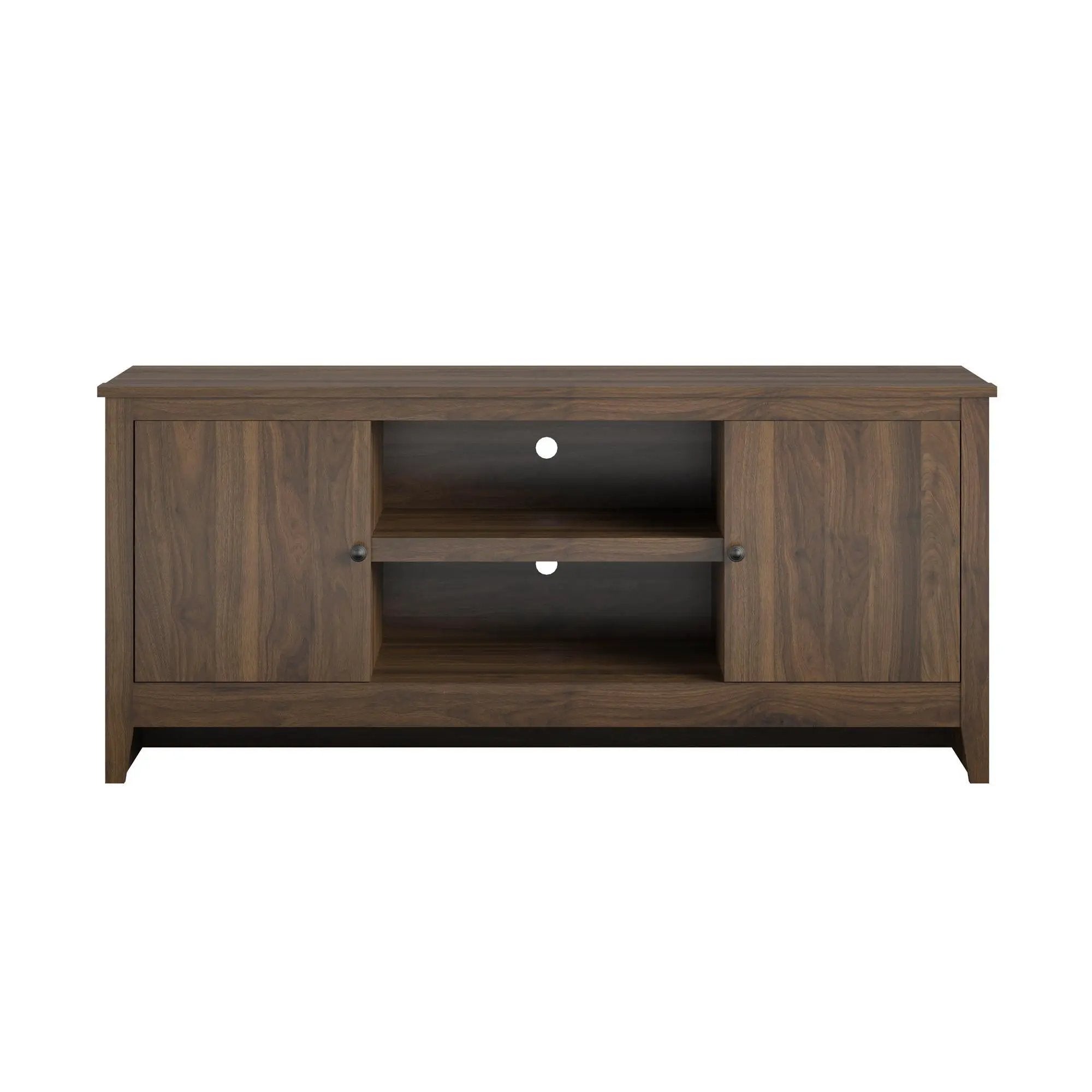 TV Stand For TVs Up To 65" With Open Shelves And Storage Cabinets - Walnut by HouseOfZazla