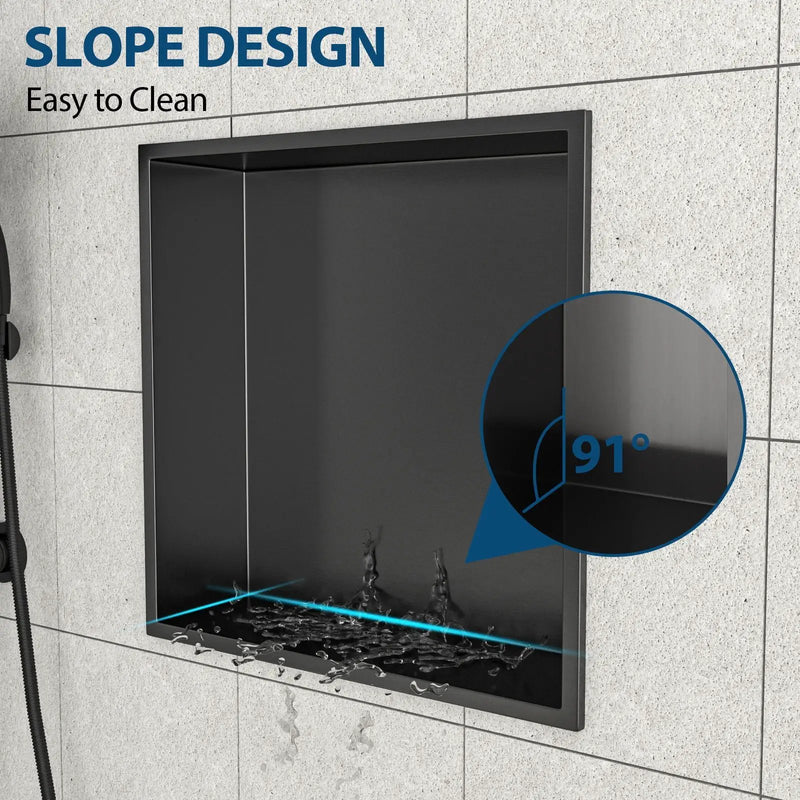 Stainless Steel Shower Niche With Seamless Design For Bathroom Storage by HouseOfZazla