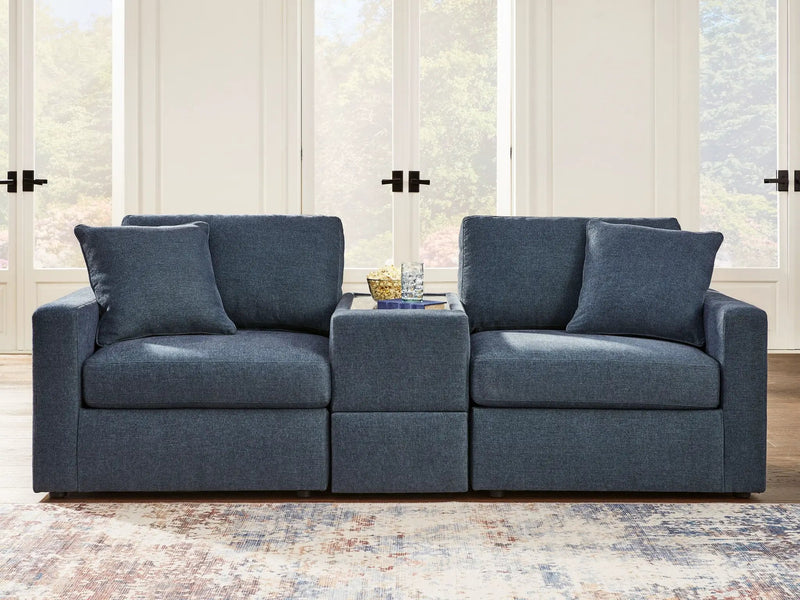 Modmax - 3-Piece Sectional Sofa With Storage Console - Fabric - Ink by Unique Piece Furniture
