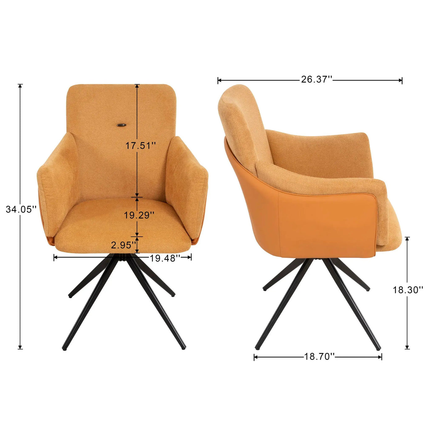 Swivel Home Office Desk Chairs With Arm (Set of 2) by Unique Piece Furniture