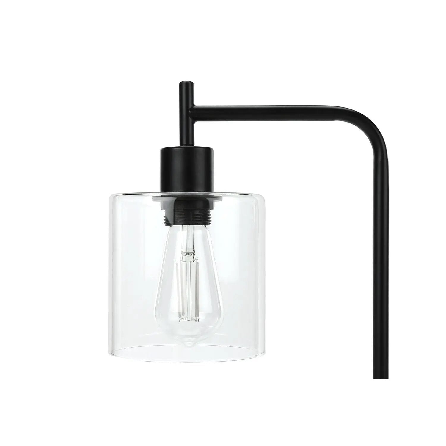 Lighting, Table Lamp, USB Port Included, Glass Shade, Modern - Black by Unique Piece Furniture