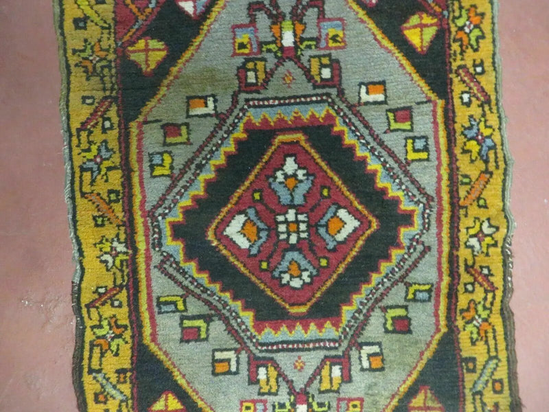 19" X 42" Antique Handmade Turkish Colorful Oushak Oshak Yastik Wool Rug Mat by Jewel Rugs