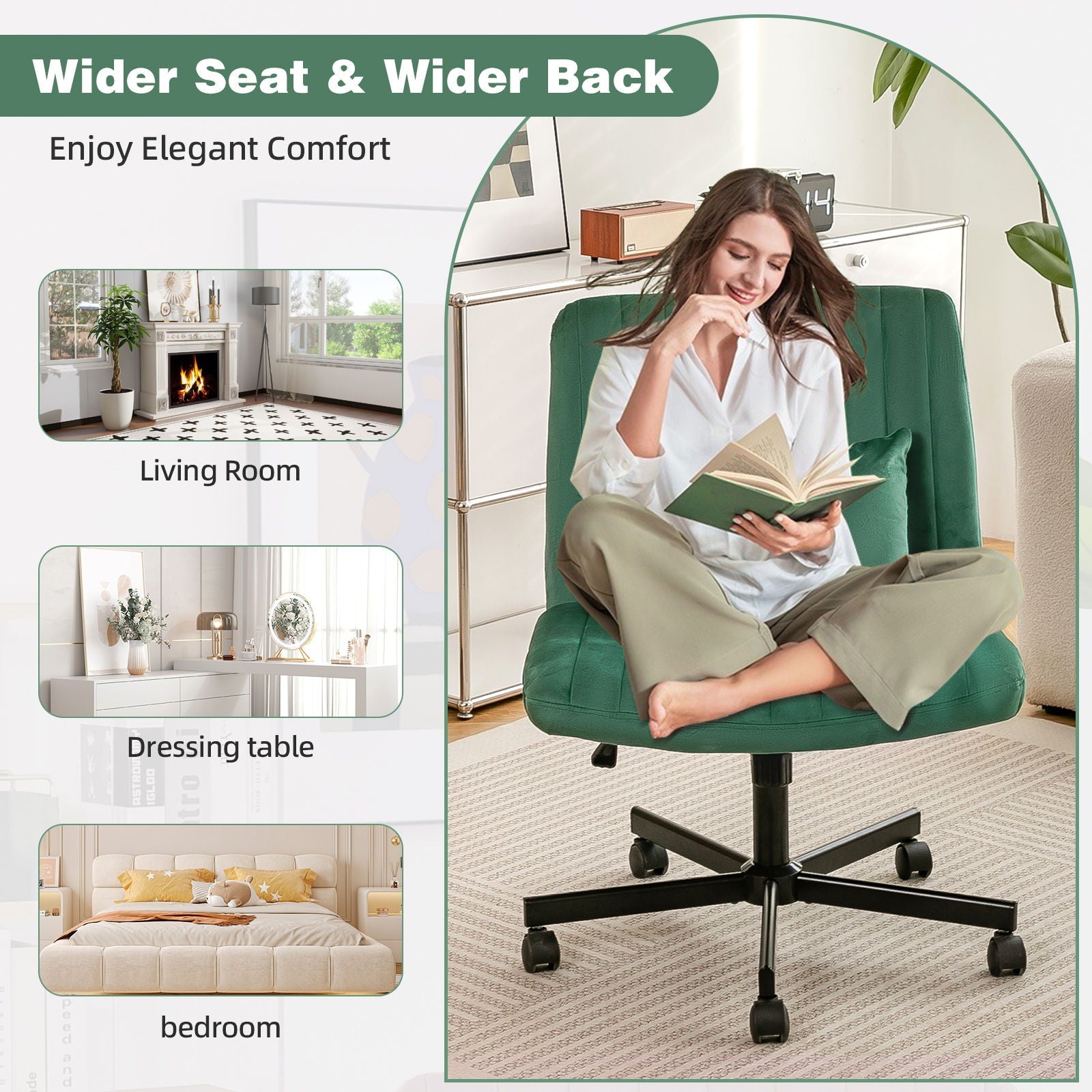 Criss Cross Office Chair With Adjustable Height, Ergonomic Design by HouseOfZazla