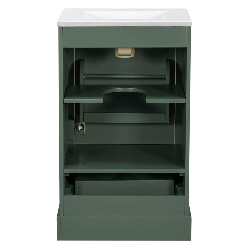Bathroom Vanity With Sink, Soft Close Door, Adjustable U-Shaped Shelf