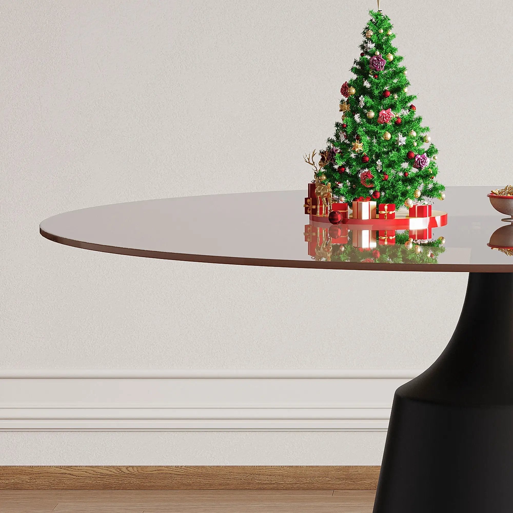 Round Dining Table And 4 Chair Set With Ergonomic Chairs - Black by HouseOfZazla