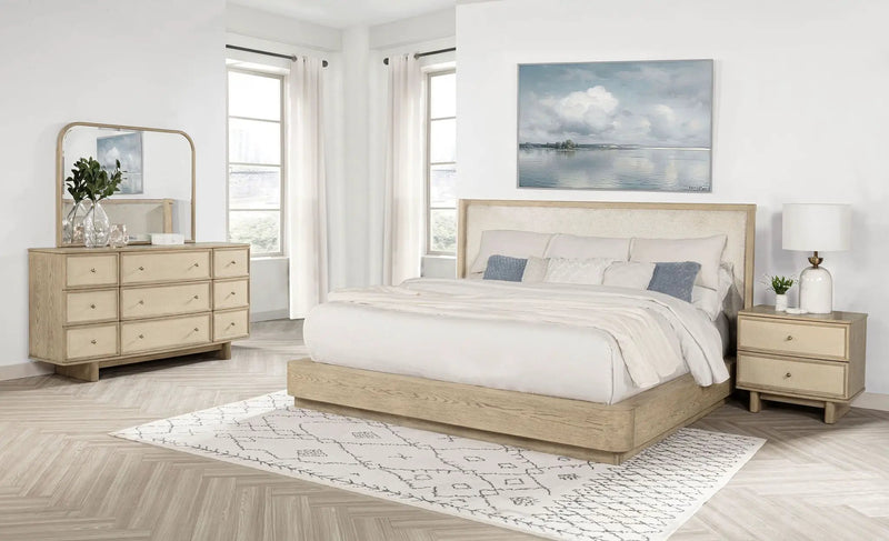 Kailani 4-piece Eastern King Bedroom Set Beige Oak by Unique Piece Furniture