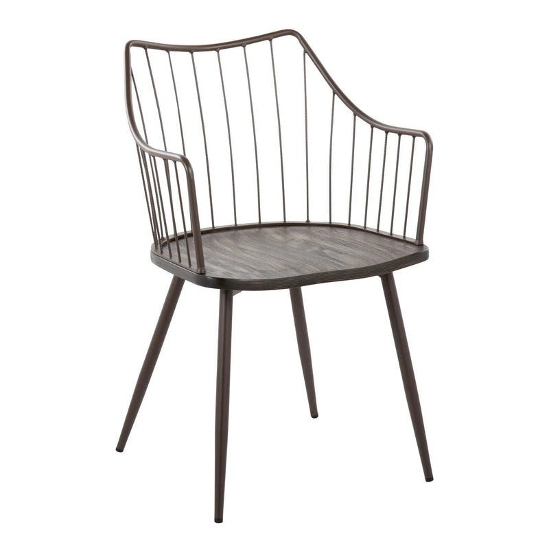 Winston - Farmhouse Style / Dining Chair - Brown / Dark Walnut by HouseOfZazla
